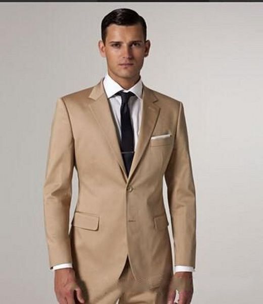 classic designe beige men wedding tuxedos notch lapel groom tuxedos popular jacket blazer men business dinner/darty suit(jacket+pants+tie)88, Black;gray